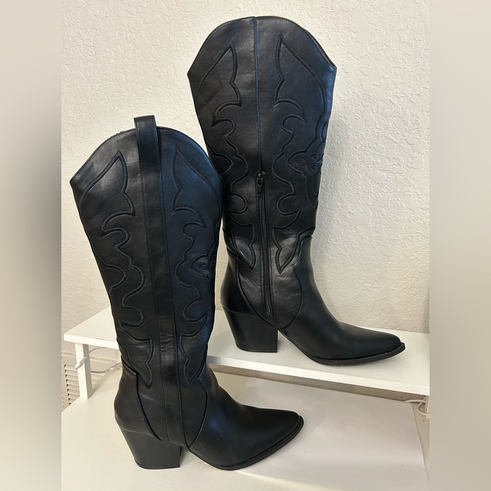 Elegant Black Heeled Women's Boots